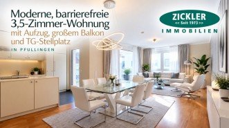 Hauptbild Moderne, barrierefreie 3½-Zimmer-Wohnung mit Aufzug, großem Balkon und TG-Stellplatz in Pfullingen